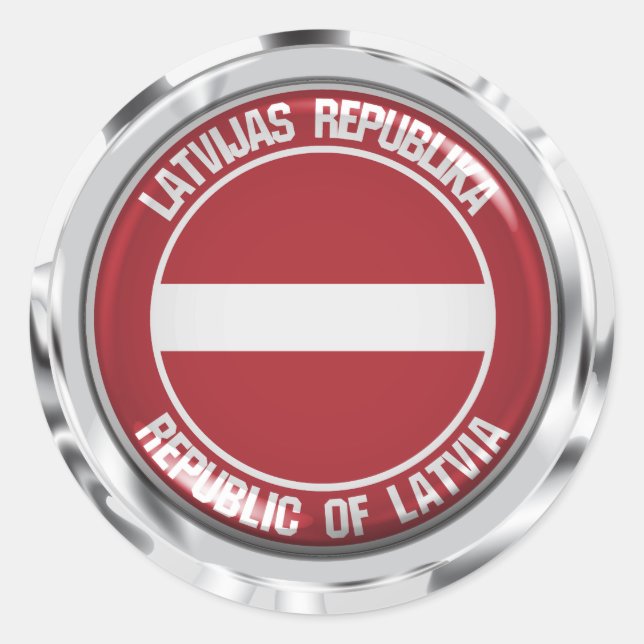 Adesivo Redondo Letônia Round Emblem (Frente)