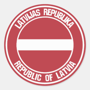 Adesivo Redondo Letônia Round Emblem
