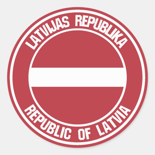 Adesivo Redondo Letônia Round Emblem (Frente)