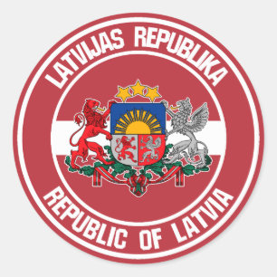 Adesivo Redondo Letônia Round Emblem