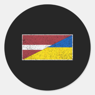 Adesivo Redondo Letônia Ucrânia Bandeira Letão Nacionalidade Ucran
