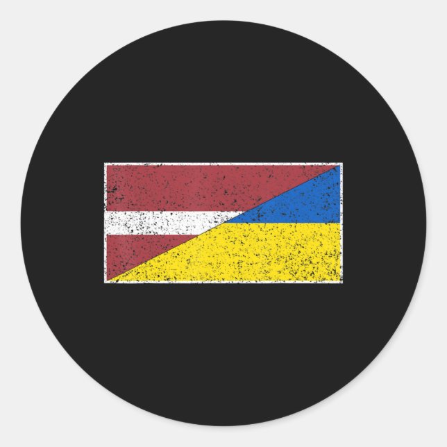 ADESIVO REDONDO LETÓNIA UCRÂNIA, PAVILHÃO LETÃO UCRANIANO (Frente)