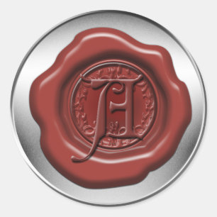 Adesivo Redondo Letra A de cera de selagem vermelha