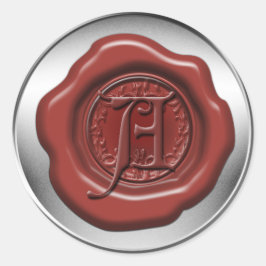 Adesivo Redondo Letra A de cera de vedação vermelha