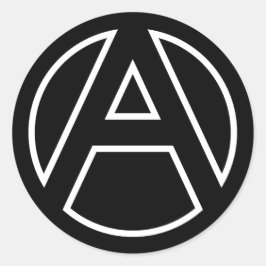 Adesivo Redondo Letra A do círculo do Stick Preto