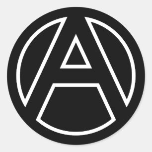 Adesivo Redondo Letra A do círculo do Stick Preto