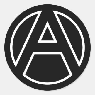 Adesivo Redondo Letra A do círculo do Stick Preto