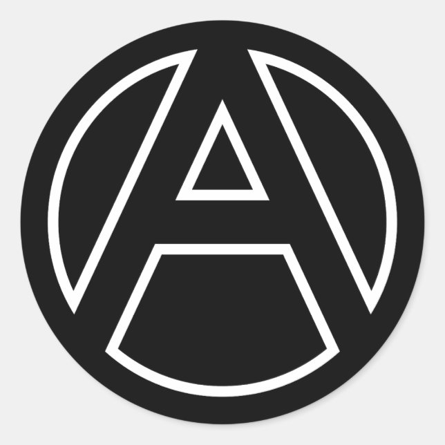 Adesivo Redondo Letra A do círculo do Stick Preto (Frente)