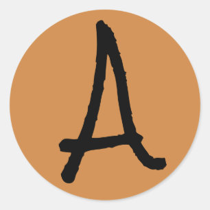 Adesivo Redondo Letra A Rock Salt Alphabet de Janz Peru Dourada