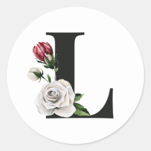 Adesivo Redondo Letra adesiva das iniciais de inverno L