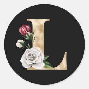 Adesivo Redondo Letra adesiva das iniciais de inverno L