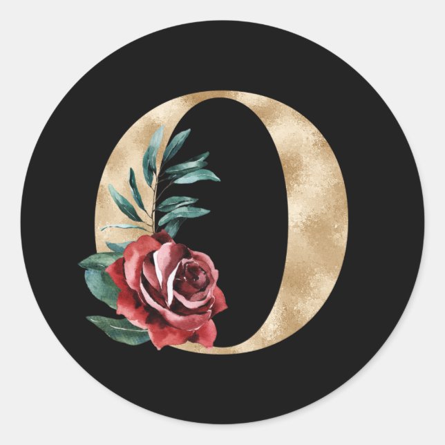 Adesivo Redondo Letra adesiva das iniciais de inverno O (Frente)