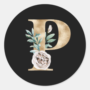 Adesivo Redondo Letra adesiva das iniciais de inverno P