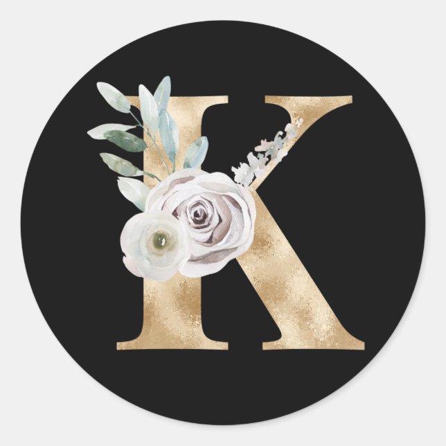 Adesivo Redondo Letra adesiva K das iniciais dos feriados (Frente)