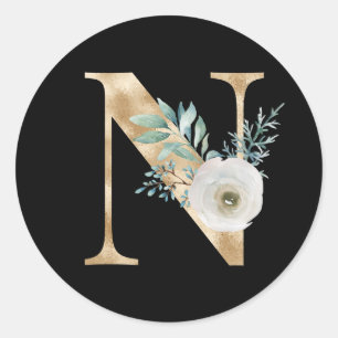 Adesivo Redondo Letra adesiva N das iniciais dos feriados de inver