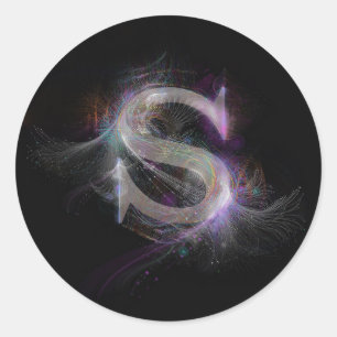 Adesivo Redondo Letra adesiva S