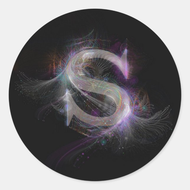 Adesivo Redondo Letra adesiva S (Frente)