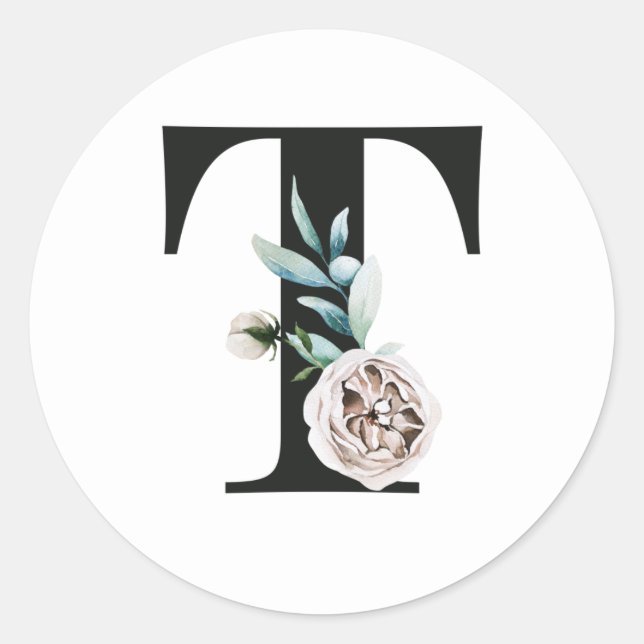 Adesivo Redondo Letra adesiva T das iniciais dos feriados de inver (Frente)