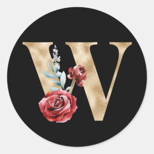 Adesivo Redondo Letra adesiva W das iniciais dos feriados