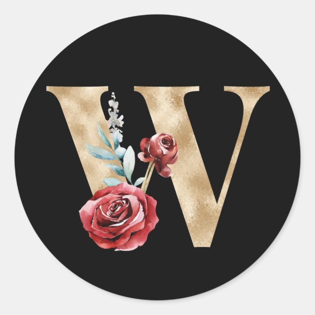 Adesivo Redondo Letra adesiva W das iniciais dos feriados (Frente)