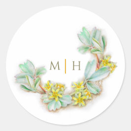 Adesivo Redondo Letra aquosa, metade, monograma, sibbaldia de casa