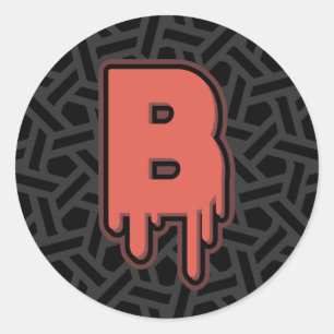 Adesivo Redondo Letra B de fusão - Presente de aniversário de nome