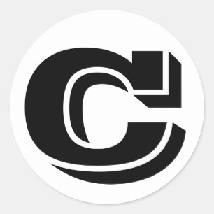 Adesivo Redondo Letra C Vineta Alphabet de Janz White