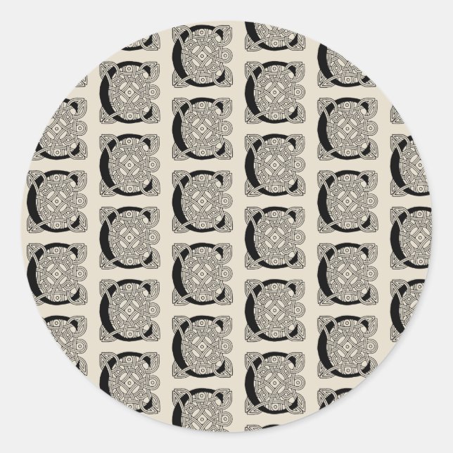 Adesivo Redondo Letra C Vintage Celtic Knot Monograma (Frente)