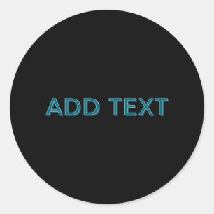 Adesivo Redondo Letra com destaque editável com sombra suspensa