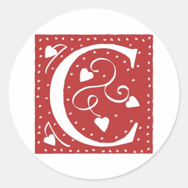 Adesivo Redondo Letra de Corações de Casamento (Frente)