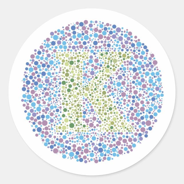 Adesivo Redondo Letra de teste "K" (Frente)