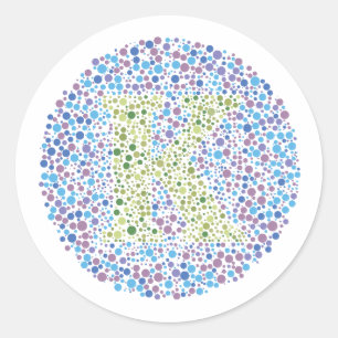 Adesivo Redondo Letra de teste "K"