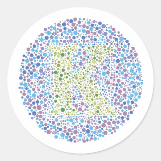 Adesivo Redondo Letra de teste "K"