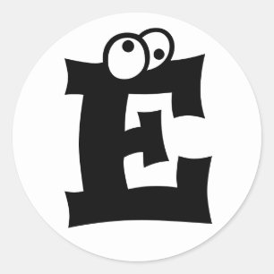 Adesivo Redondo Letra E Eyebolas Alphabet de Janz White