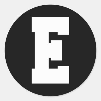 Adesivo Redondo Letra E maiúscula alfabética