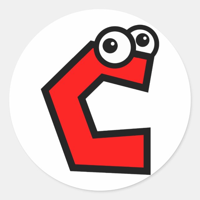 Adesivo Redondo Letra engraçada C do monograma (Frente)