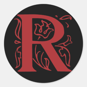 Adesivo Redondo Letra extravagante R