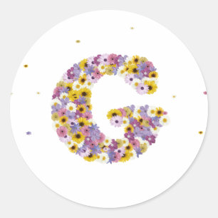 Adesivo Redondo Letra G da flor