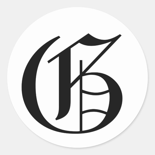 Adesivo Redondo Letra G White Wedding Alphabet por Janz (Frente)