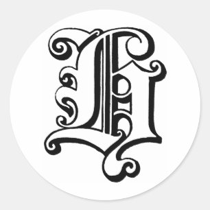 Adesivo Redondo Letra H monograma