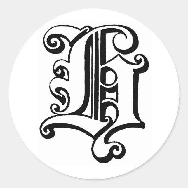 Adesivo Redondo Letra H monograma (Frente)