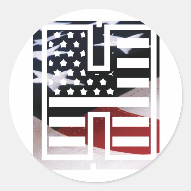 Adesivo Redondo Letra H Monograma inicial EUA (Frente)