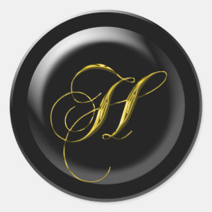 Adesivo Redondo Letra H Seal de Casamento