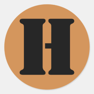 Adesivo Redondo Letra H Stencil Alfabeto por Janz Peru Dourado