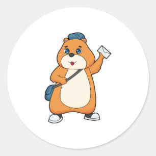 Adesivo Redondo Letra Hamster Postman