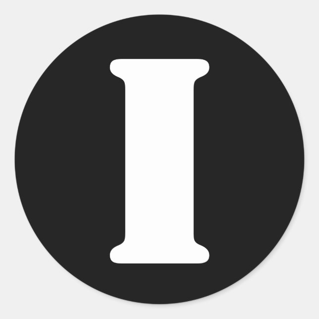 Adesivo Redondo Letra I alfabeto de lápis por Janz Black (Frente)