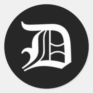 Adesivo Redondo Letra Inglesa Antiga D