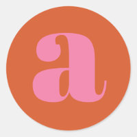 Letra Inicial de Monograma Moderno Rosa e Laranja 
