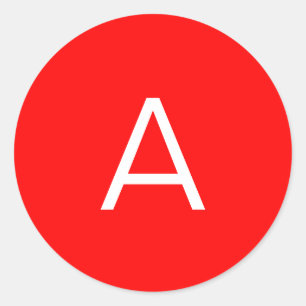 Adesivo Redondo Letra inicial do monograma vermelho profissional