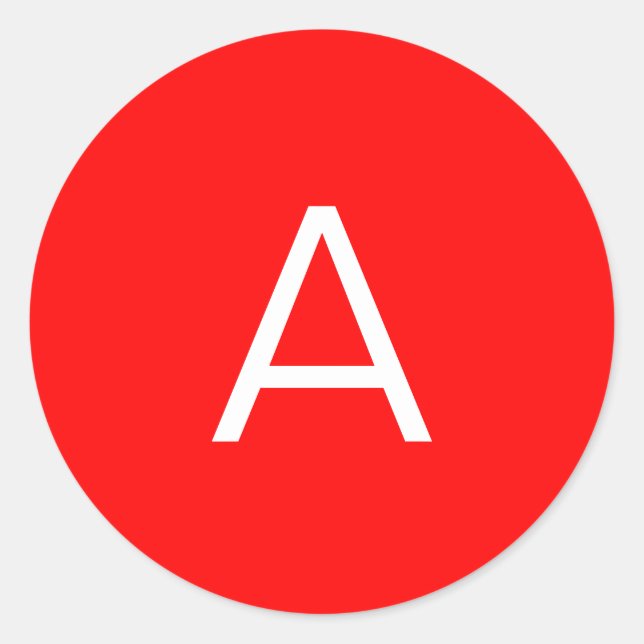 Adesivo Redondo Letra inicial do monograma vermelho profissional (Frente)